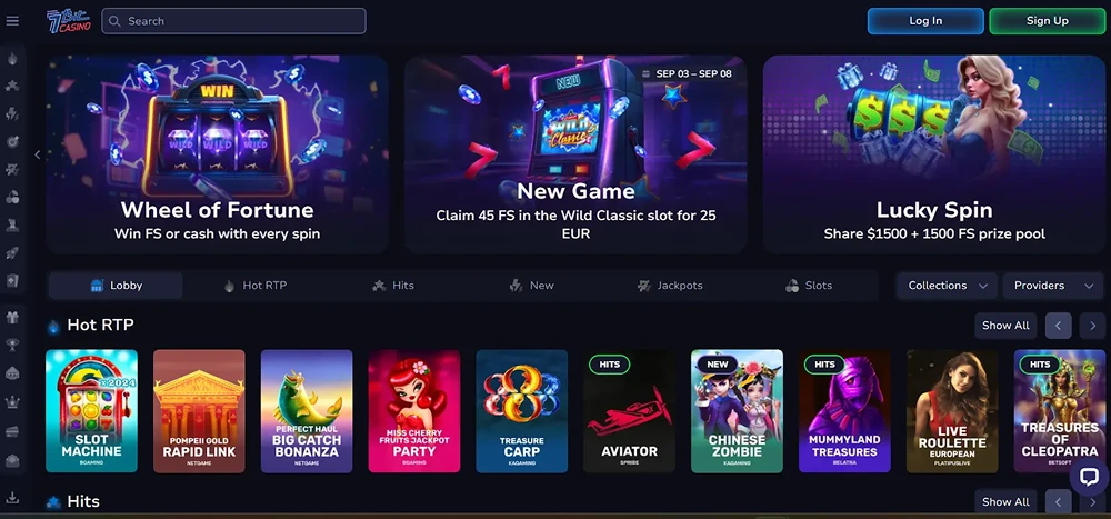 7Bit Casino website screenshot