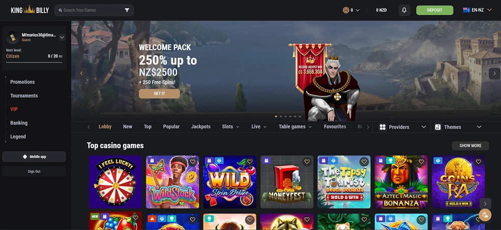 King Billy website screenshot